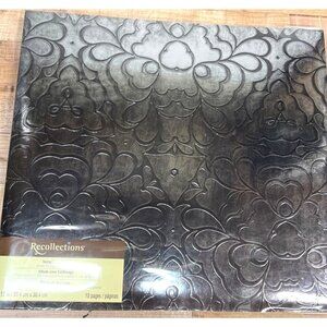 NIP Recollections 12 x 12 Scrapbook Black Flower Theme